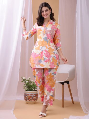 Printed Polyester Women co-ord Set