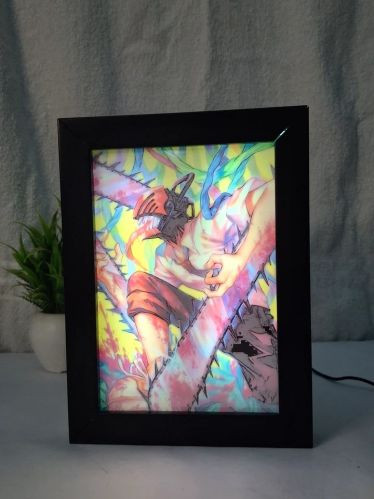 Chainsaw Man 2 Painting Art Frame Night Light