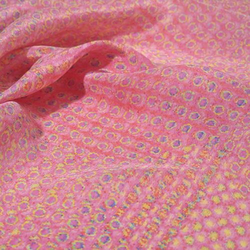 Viscose. Silk Designer Circles Printed Fabric, Width : 44 Inch