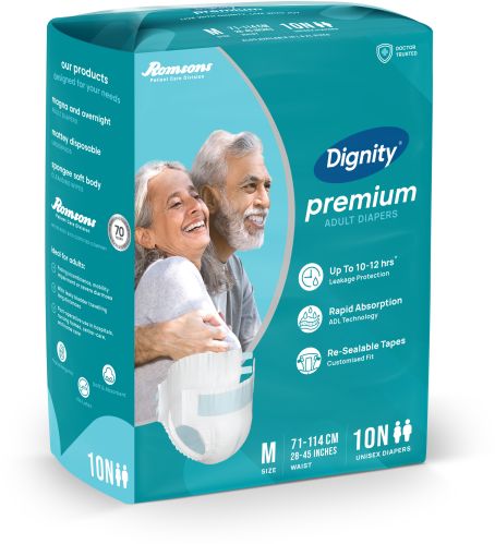 Dignity Disposable Adult Diapers, Color : White, Gender : Unisex