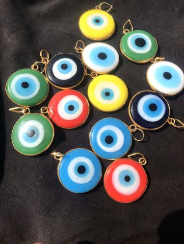 Plain Round Evil Eye Pendant Daily Wear 10mm to 22 Mm