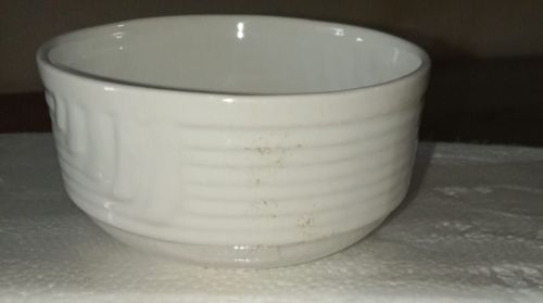 Plain Coated White Taj Ceramic Soup Bowl, Shape : Round