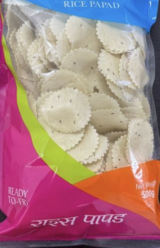 Rice papad, Shape : Round, Packaging Type : Plastic Packet for Salty