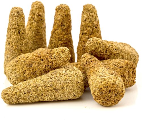 Vinora Saffron Smudge Incense Cones, Color : Brown, Length : 2 Inch