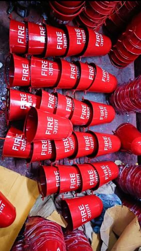 Polished Metal Fire Buckets, Shape : Round for Industrial