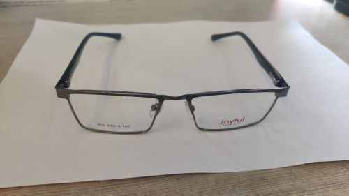 Joyful Polished Metal Optical Frame, Color : Black, Grey