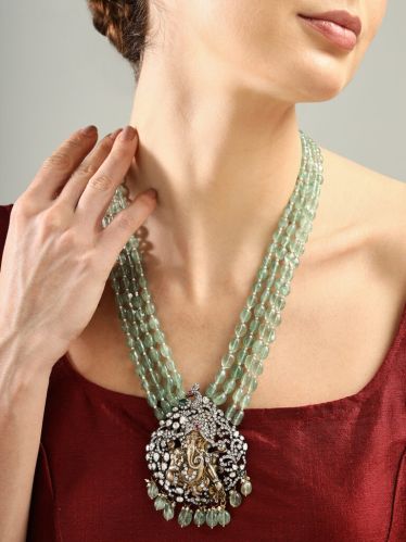 Ganesha Green Beads Pendant