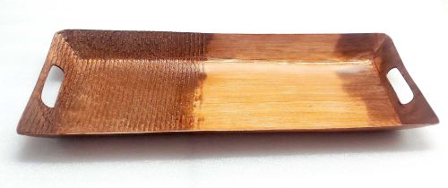 Polished Metal Medium Rectangular Tray, Color : Brown for Food Serving