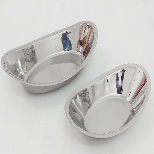 Polished Stainless Steel Boat Shaped Dish, Color : Silver Standard