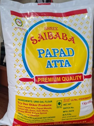 Organic Sai Baba Tyar Papad Atta, Packaging Type : Creamy White