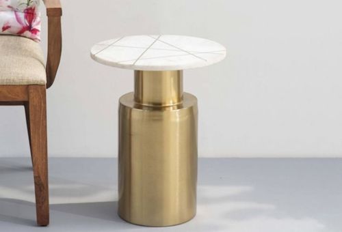 Plain Polished Antique Side Table, Color : Multicolor for Living Room