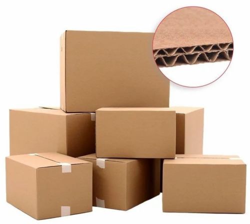 Paperboard 5 Ply Corrugated Box, Color : Brown for Shipping Packaging