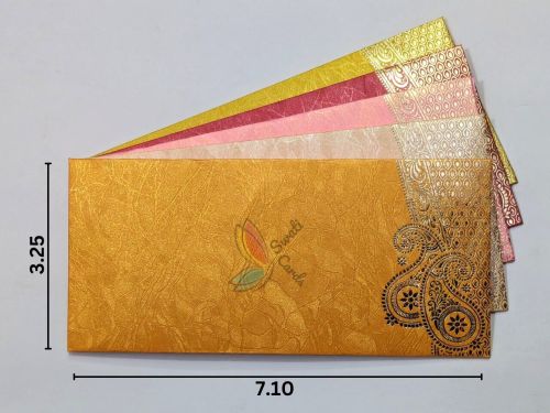 Printed Craft Paper Metallic 25-PC Shagun Envelopes 3.5 X 7.5 Inch