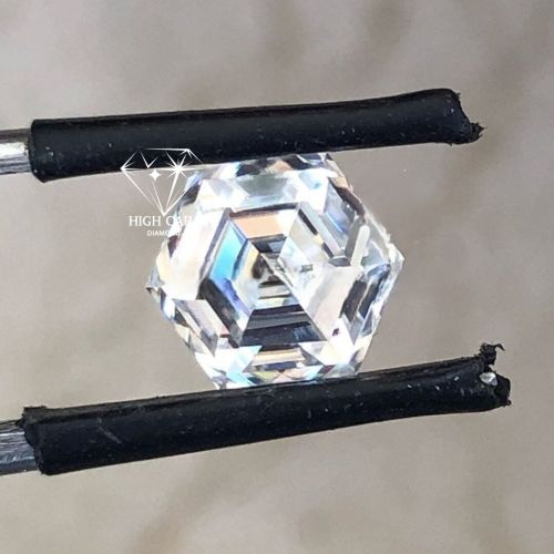 Hexagon Cut White Colorless Antique Loose Diamond