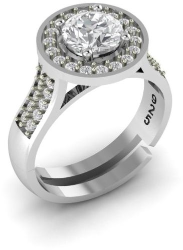 Evimeria 925 Silver Double Halo Ring Customised
