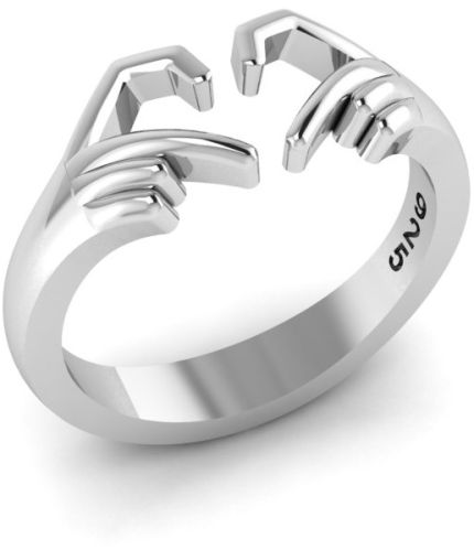 Evimeria 925 Silver Hand Heart Ring Everyday Wear, Gender : Unisex