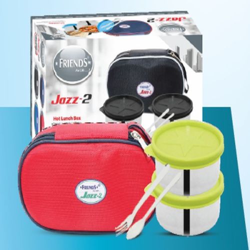 Polished Jazz 2 Stainless Steel Lunch Box for Packing Food