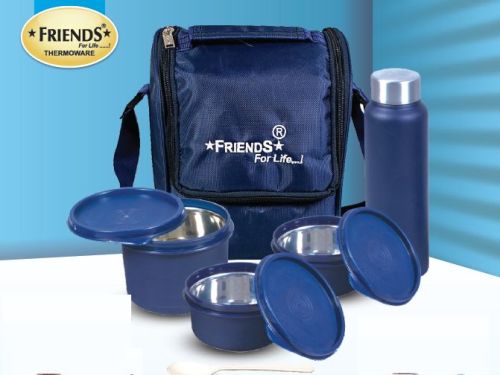 Polished Stainless Steel Super Combo Lunch Box for Food Packing
