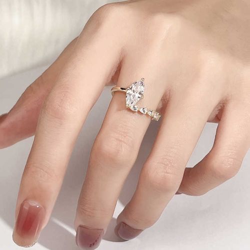 10 Carat Solid Gold Diamond Women Engagement Ring