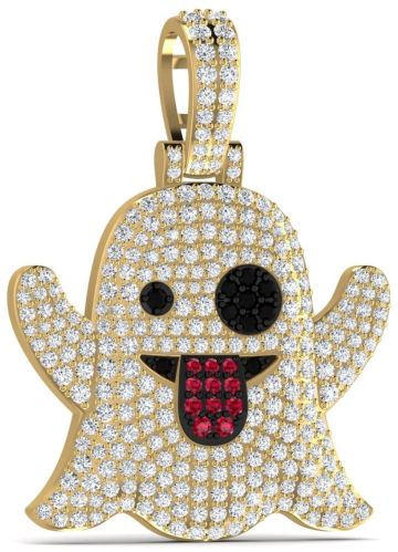 925 Silver Cartoon Moissanite Hiphop Pendant Casual, Party