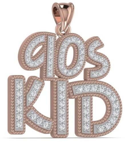 925 Sterling Silver Hiphop Letter Pendant, Gender : Unisex