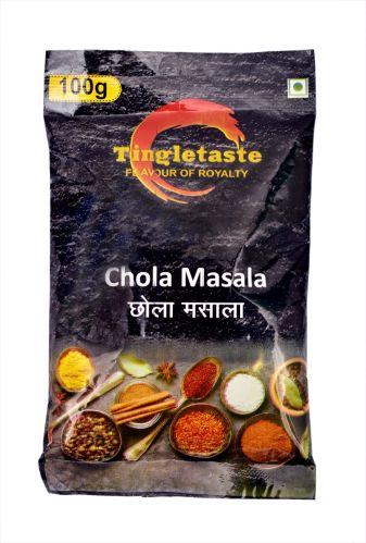 Tingletaste Blended Natural Chhola Masala, Color : Dark Brown