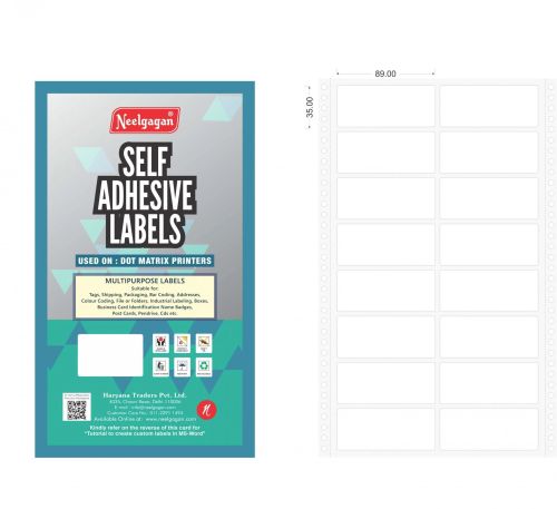 89x35x2mm Neelgagan Dot Matrix Printer Computer Label