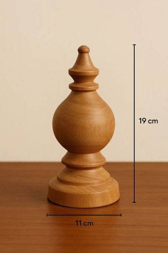 Polished 11x19cm Wooden Decorative Showpiece, Color : Brown Antique