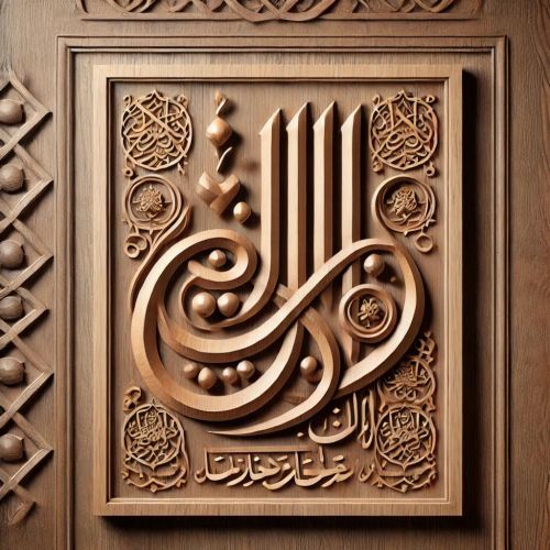 Polished Wooden Islamic Qalma Calligraphy Decorative Wall Frame