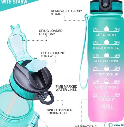 Plastic Motivational Water Bottle, Packaging Type : Box