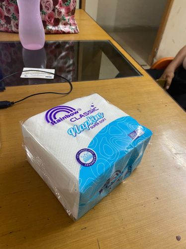 Paper Rainbow Classic Soft Virgin Tissue Napkins, Color : White