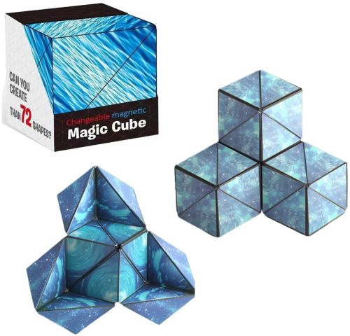 Plastic 3D Fun Magnetic Fidget Magic Cube, Color : Multicolor