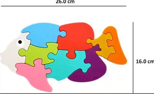 Plastic Fish Shape Puzzle Building Block, Color : Multicolor