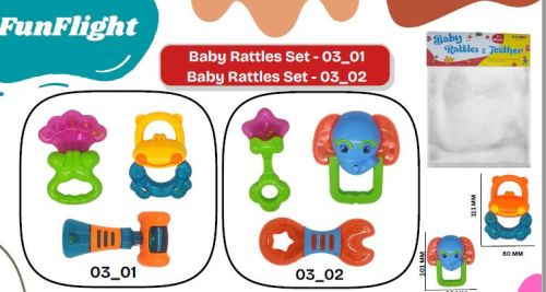BPA-free Plastic Fun Flight Baby Rattle Set, Color : Multicolor