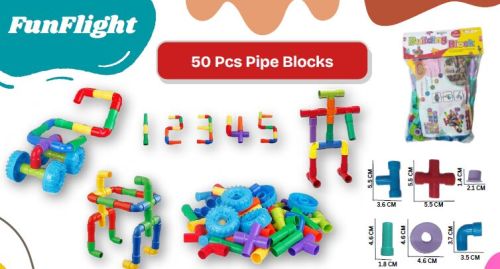 Plastic Fun Flight Pipe Blocks Set, Color : Multicolor