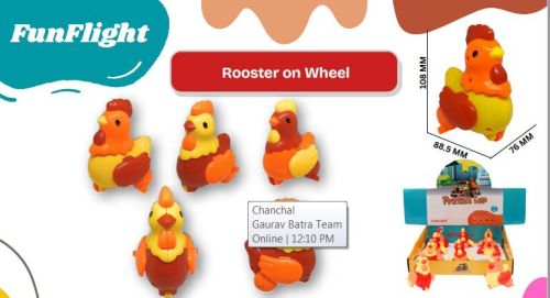 Fun Flight Rooster On Wheel Toy Set