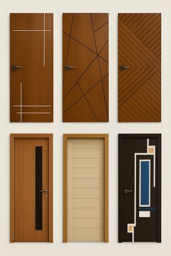 Plain Polished Solid Wood Interior Door