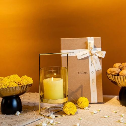 Polished Metal Candle Lanterns, Color : Multicolor