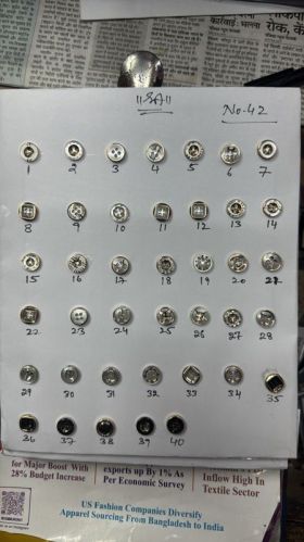 Plain Polished Metal Plastic Shirt Button, Shape : Round for Garments