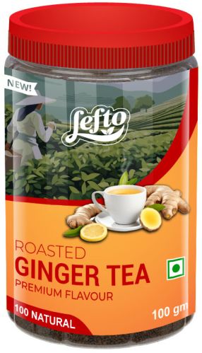 100gm Lefto Roasted Ginger Tea, Packaging Type : Plastic Jar
