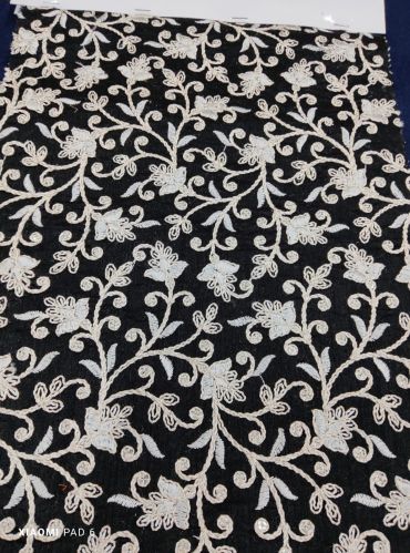 Printed All Over Embroidered Velvet Fabric Party Wear