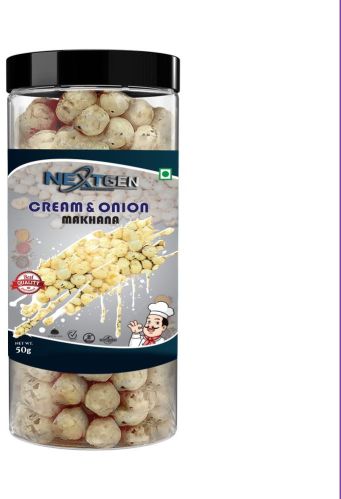50 Gram Cream Onion Makhana Jar for Snack