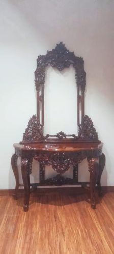 Muskan Arts Solid Wooden Antique Dressing Table, Color : Rich Brown