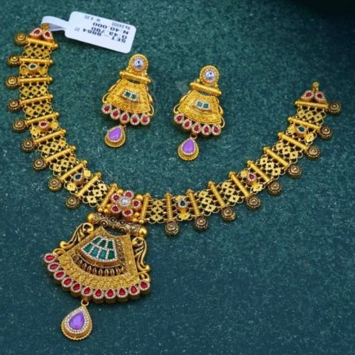 Gold 40 GM Necklace Set, Color : Golden Party, Wedding