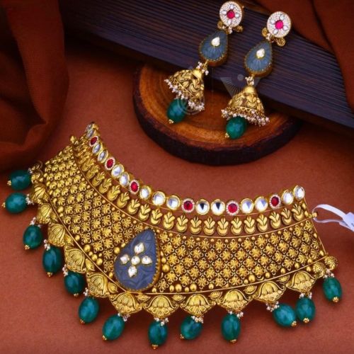 Gold 47.896 GM Necklace Set Party, Wedding, Gender : Female