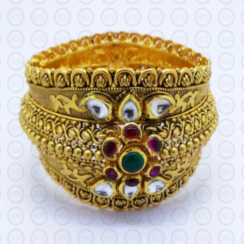 Polished AB03 Gold Bangles Party Wear