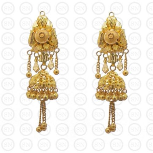 Polished EJ08 Gold Jhumka, Color : Golden, Gender : Female