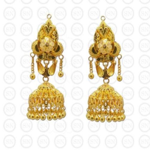 Polished EJ14 Gold Jhumka, Color : Golden Antique, Gender : Female