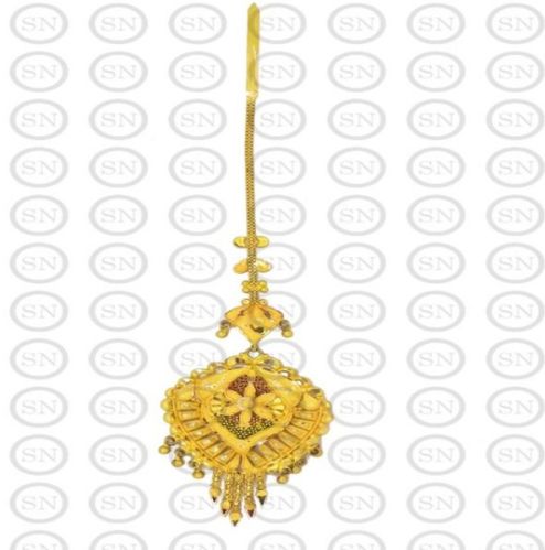 Polished Gold FT22 Maang Tikka, Color : Golden Standard
