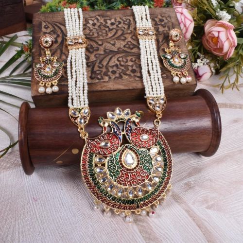 Metal Meenakari Necklace Set Party, Wedding Antique